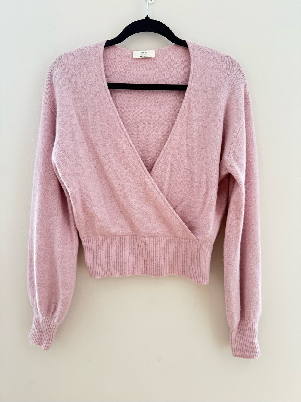 Wilfred Dusty Pink Wrap V-Neck Sweater